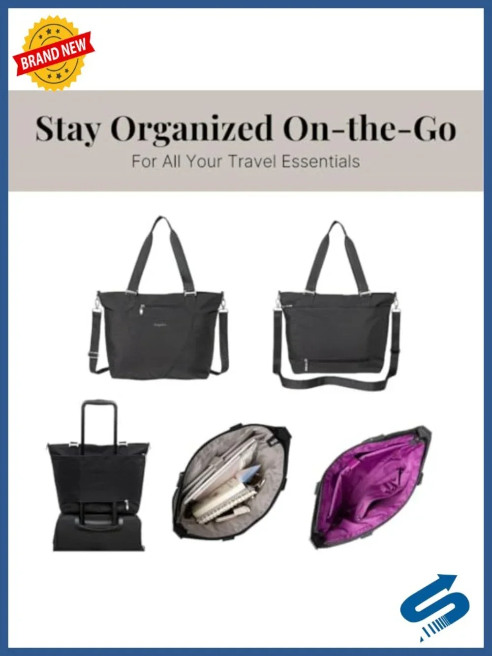 Lightweight Water Resistant Women's Laptop Tote Bag Travel Carry On